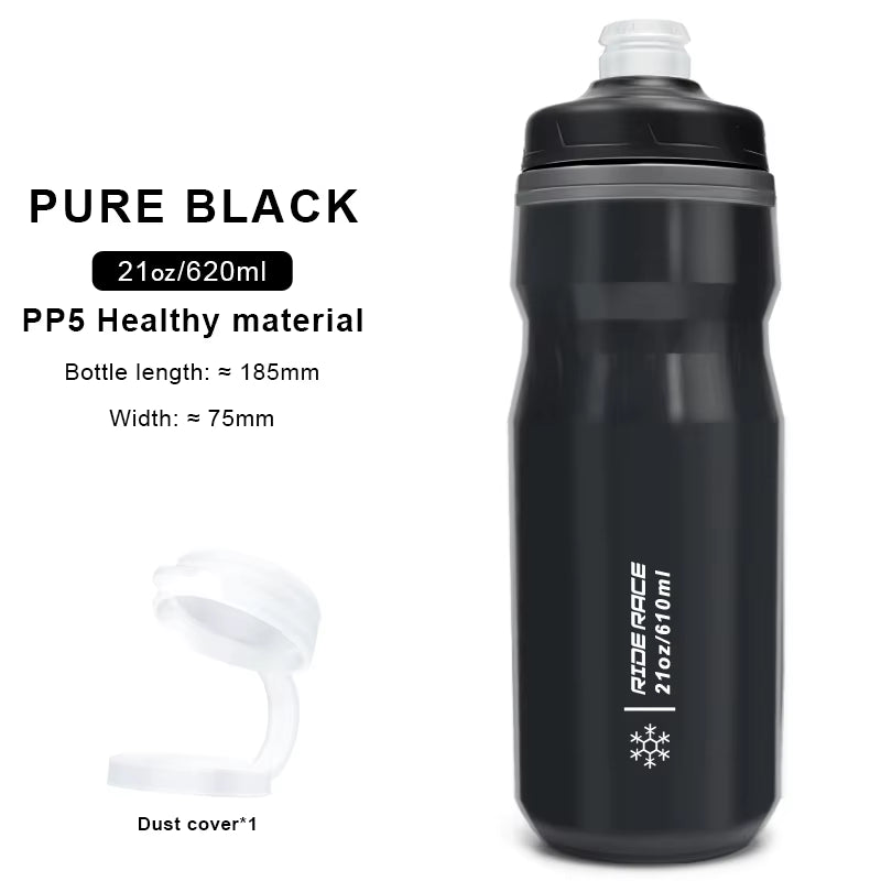 Bicycle Water Bottle Insulated Thermal 610Ml Outdoor Sport Cycling Dual Layer Portable MTB Road Bike Cold Water Kettle