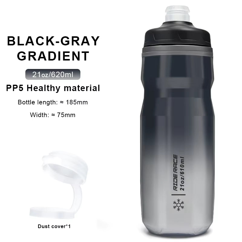 Bicycle Water Bottle Insulated Thermal 610Ml Outdoor Sport Cycling Dual Layer Portable MTB Road Bike Cold Water Kettle