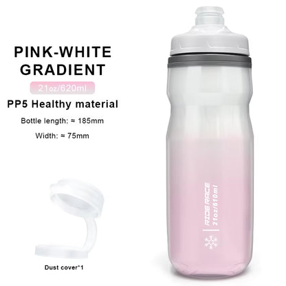 Bicycle Water Bottle Insulated Thermal 610Ml Outdoor Sport Cycling Dual Layer Portable MTB Road Bike Cold Water Kettle
